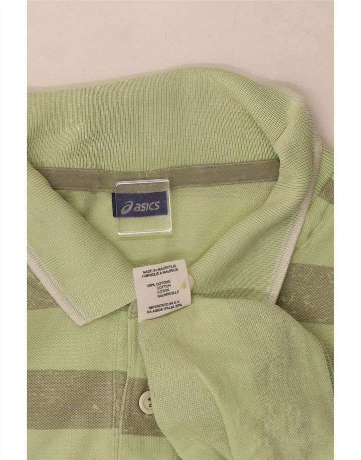 Polo Asics Uomo 2XL Cotone a Righe Verdi