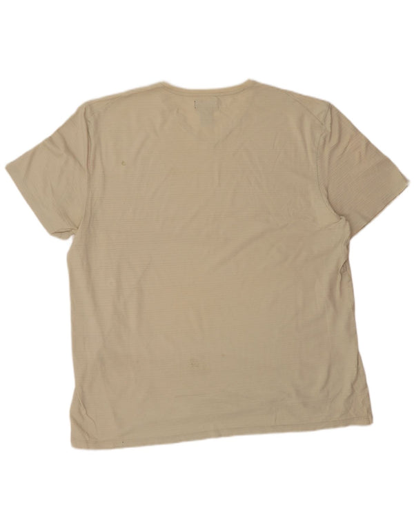 CALVIN KLEIN T-shirt da uomo Top XL Cotone gessato beige