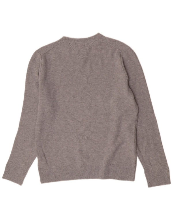Maglione maglione girocollo da uomo Tommy Hilfiger grande cotone grigio