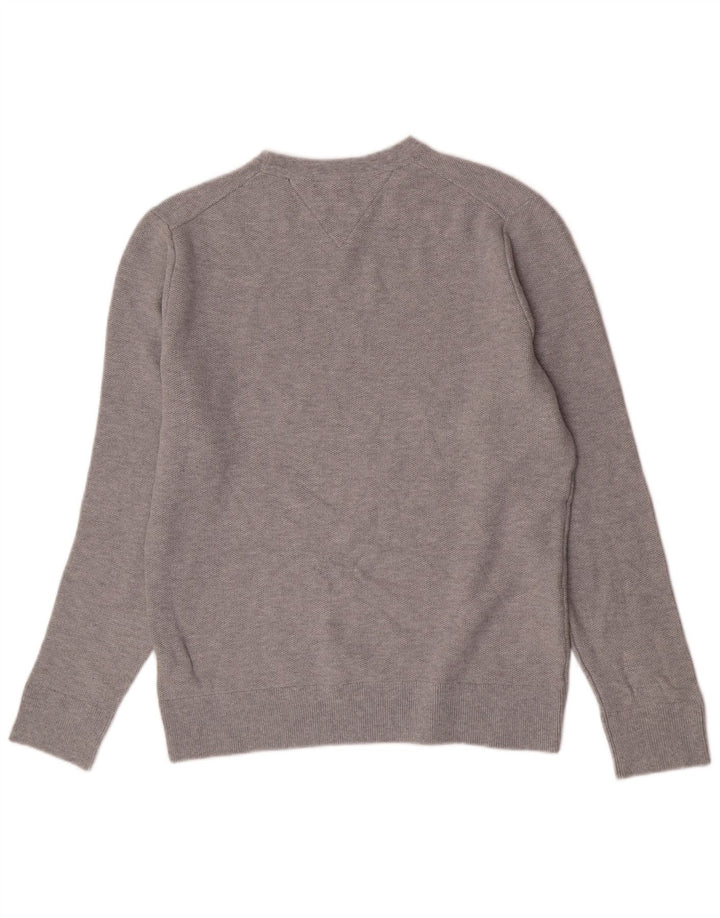 Maglione maglione girocollo da uomo Tommy Hilfiger grande cotone grigio