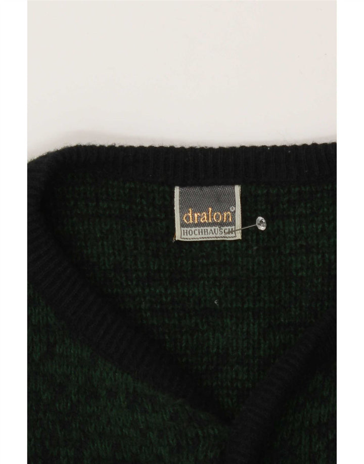 Dralon Maglione cardigan da uomo IT 50 Verde medio chiazzato