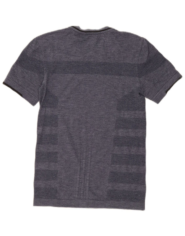Maglietta da corsa da uomo Adidas Top piccola a righe blu navy