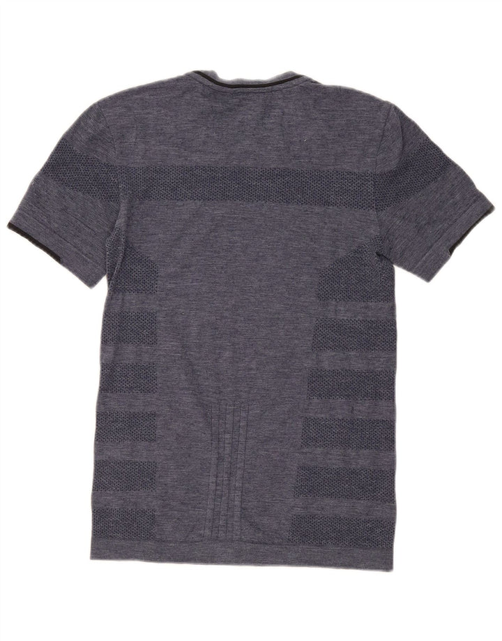 Maglietta da corsa da uomo Adidas Top piccola a righe blu navy