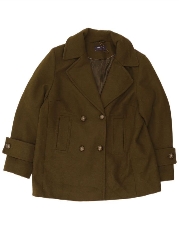 Cappotto da marinaio da donna Marks & Spencer UK 18 XL Poliestere kaki