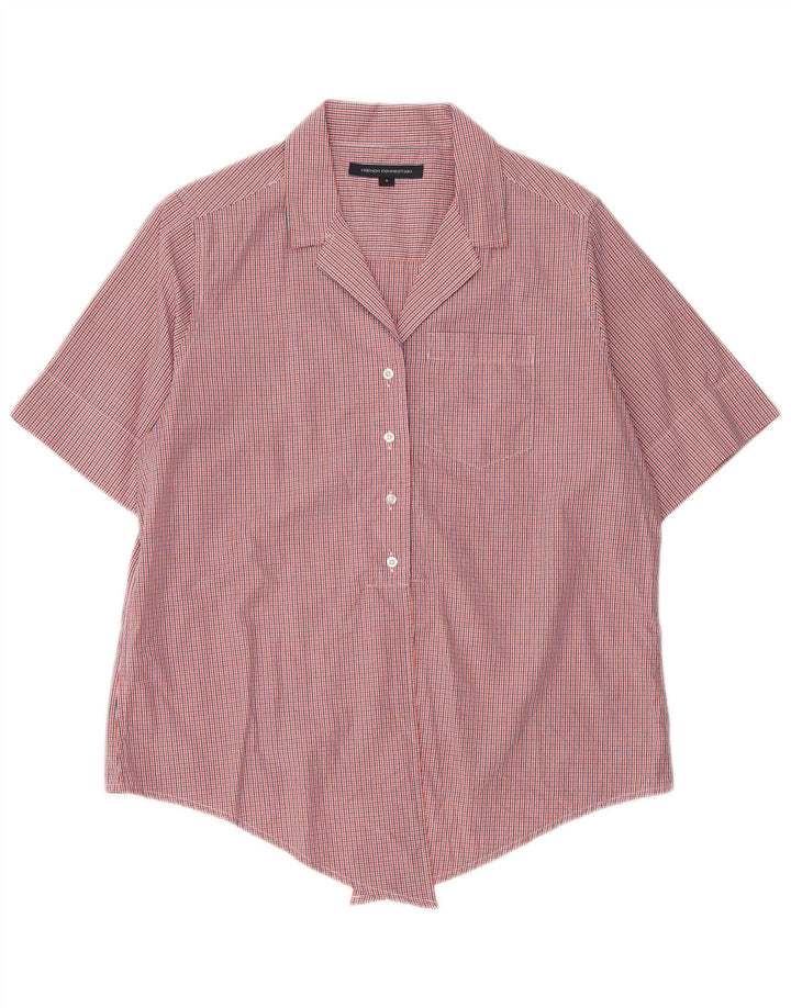 Camicia con cravatta frontale da donna French Connection UK 14 medio rosso a quadri
