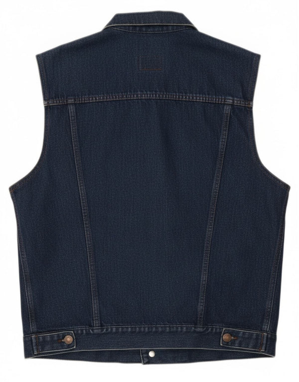 Gilet in denim da uomo Carrera UK 40 grande blu navy