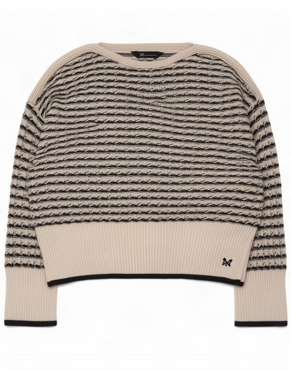 Crew Clothing Maglione da donna con scollo a barca UK 12 a righe bianche medie