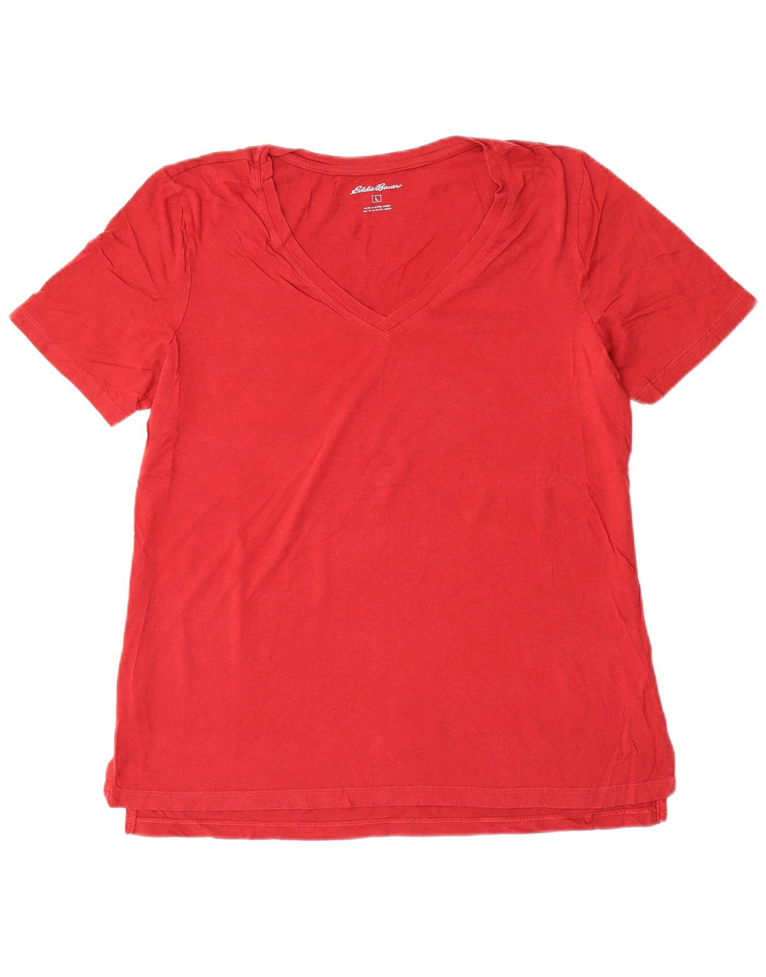 T-shirt da donna EDDIE BAUER UK 16 grande cotone rosso