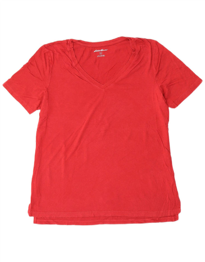 T-shirt da donna EDDIE BAUER UK 16 grande cotone rosso