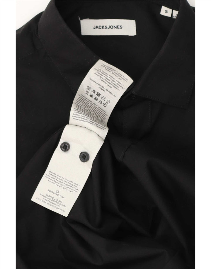 Camicia da uomo Jack & Jones piccola in cotone nero