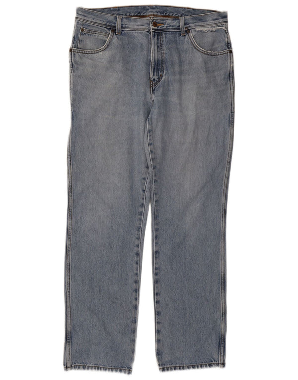 Jeans dritti da uomo Wrangler vestibilità regolare W36 L32 cotone blu