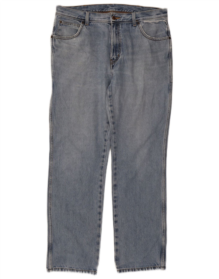 Jeans dritti da uomo Wrangler vestibilità regolare W36 L32 cotone blu