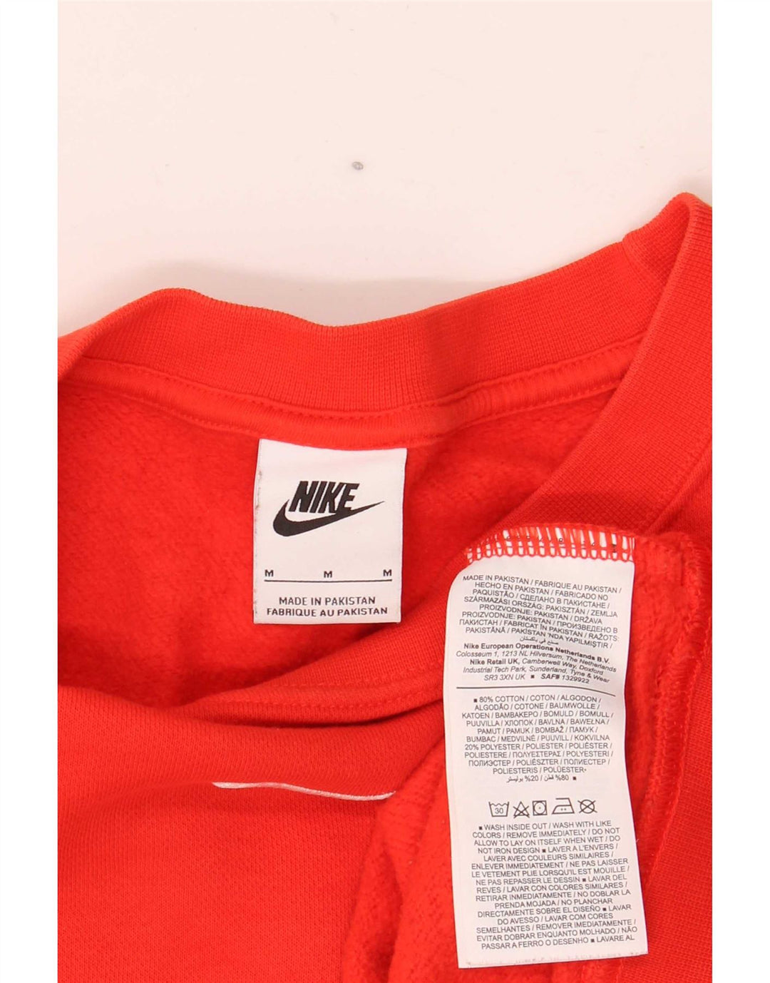 Felpa Nike da uomo vestibilità ampia, maglione rosso medio, cotone