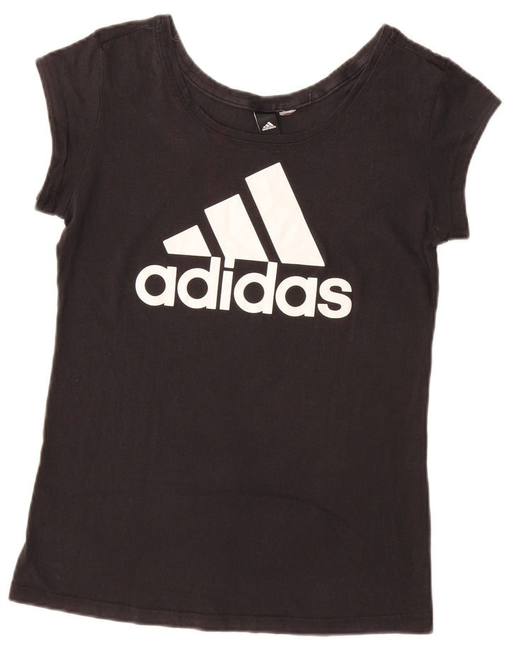 T-shirt grafica da donna Adidas Top UK 12 media nera