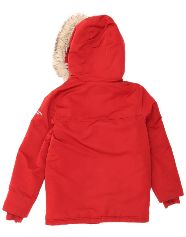 Parka con cappuccio da bambino ABERCROMBIE & FITCH 9-10 anni in cotone rosso
