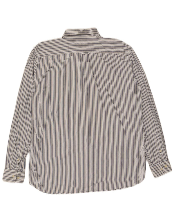 Gant Mens Shirt Medium Blue Striped Cotton