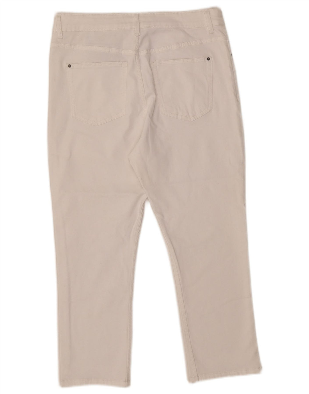 Jeans corti Marks & Spencer da donna a vita media UK 12 medio W30 L21 bianco