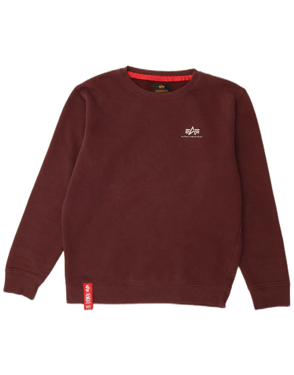 ALPHA INDUSTRIES Felpa da uomo Maglione piccolo in cotone bordeaux