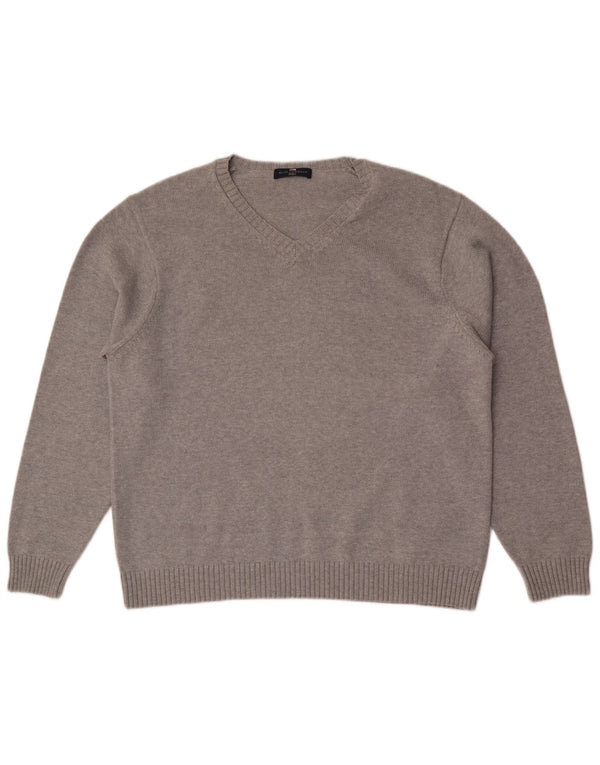 Maglione da uomo Marks & Spencer con scollo a V blu Harbour UK 41/43 Large Grigio