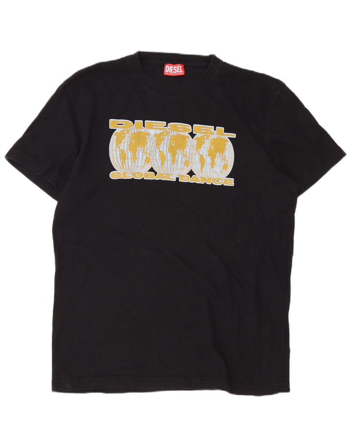 T-shirt grafica da uomo Diesel Top XL in cotone nero