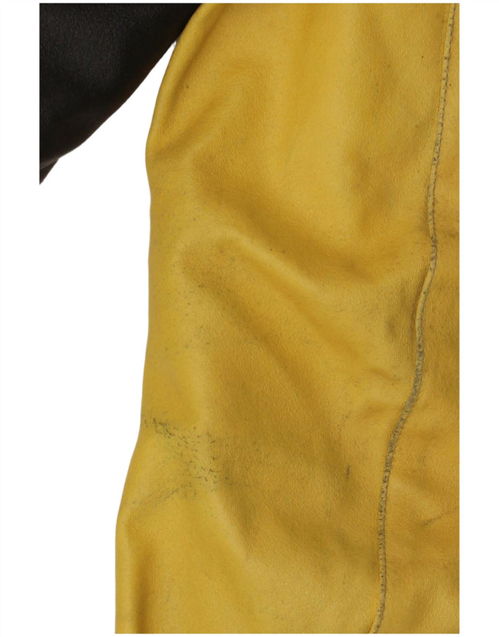 Giacca da pilota in pelle da uomo VINTAGE IT 48 Pelle color block media nera