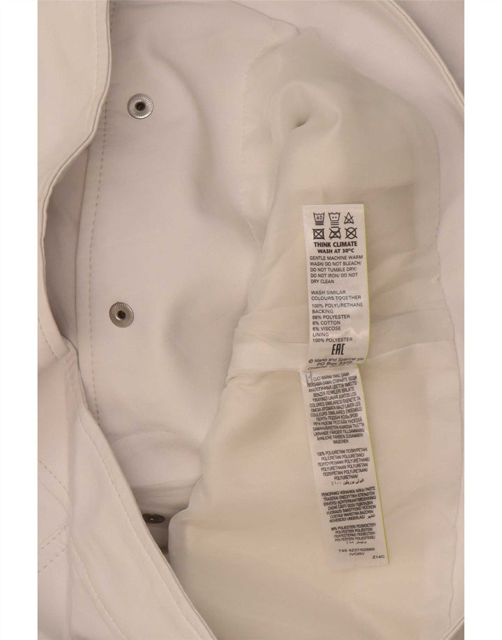 Giacca in ecopelle Marks & Spencer da donna UK 8 piccola bianco sporco
