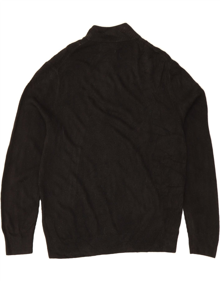 DOCKERS Mens Zip Neck Jumper Sweater Large Black Acrylic Vintage Dockers and Second-Hand Dockers from Messina Hembry 