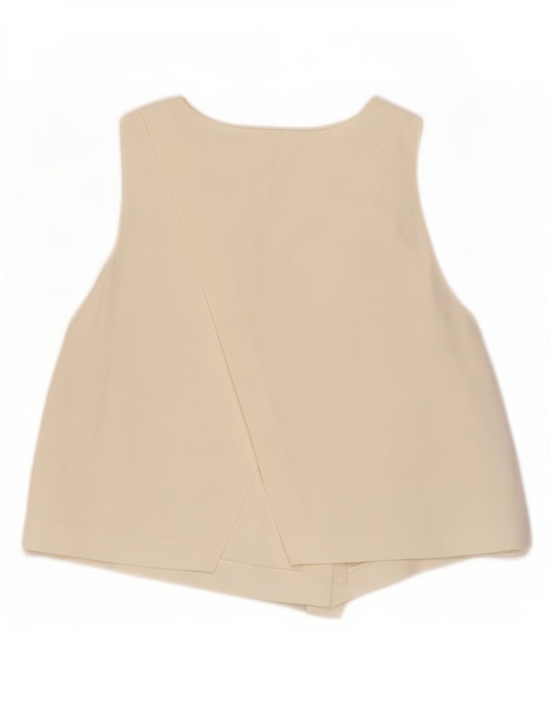 Top corto senza maniche da donna Zara in camicetta UK 12 viscosa bianco sporco medio