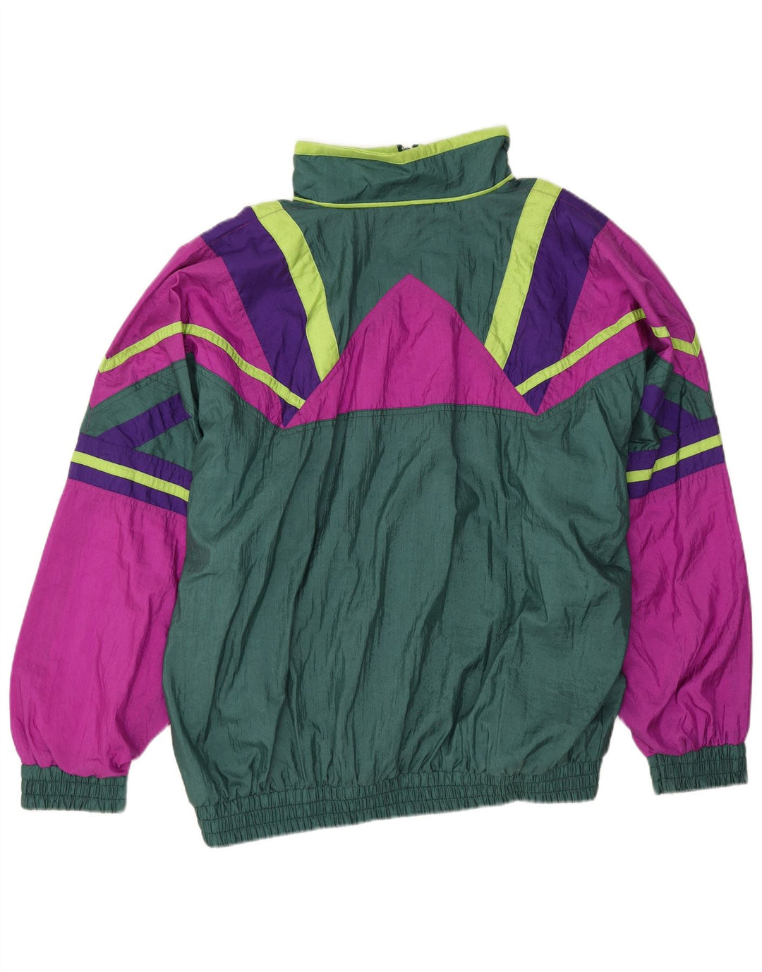 Giacca da ginnastica oversize da uomo vintage grande color block verde