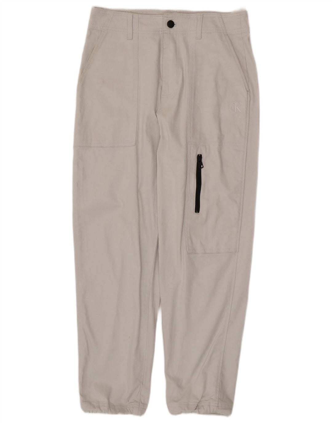 CALVIN KLEIN Pantaloni cargo da uomo Joggers W30 L28 Cotone bianco