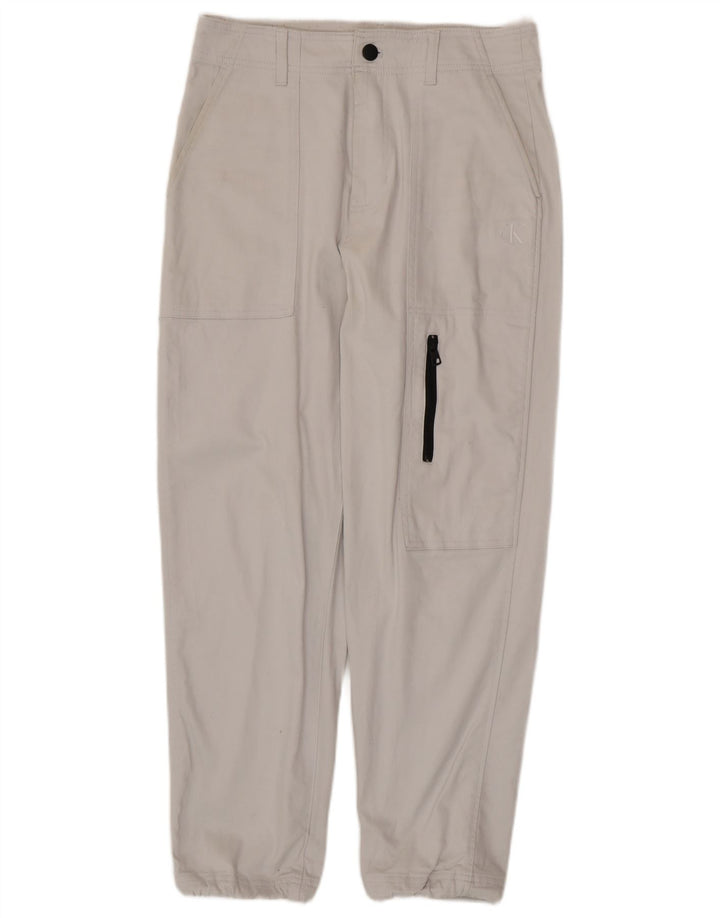 CALVIN KLEIN Pantaloni cargo da uomo Joggers W30 L28 Cotone bianco