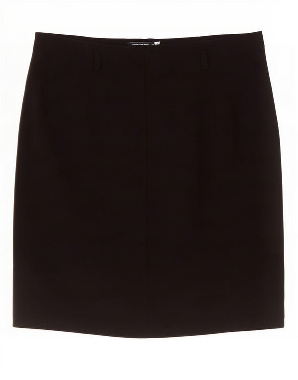 Marks & Spencer Womens Straight Skirt UK 8 Small W28 Black Polyester