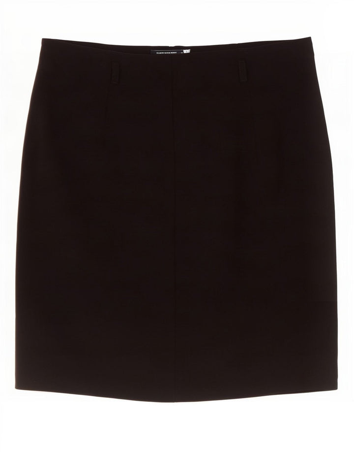 Gonna dritta da donna Marks & Spencer UK 8 piccola W28 poliestere nero
