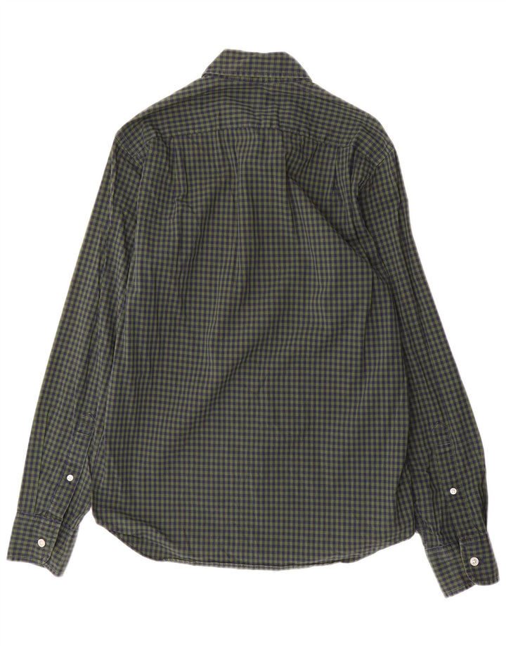 J. CREW Camicia slim da uomo in cotone a quadri verdi piccoli