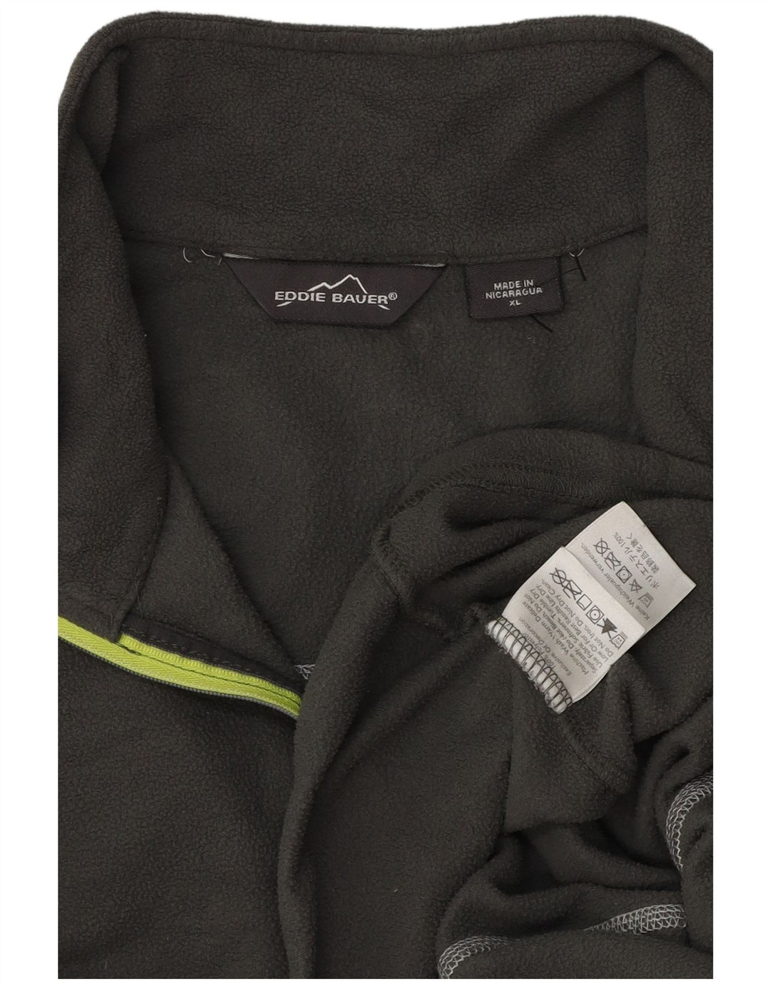 Maglione in pile da uomo Eddie Bauer con zip e collo XL in poliestere grigio