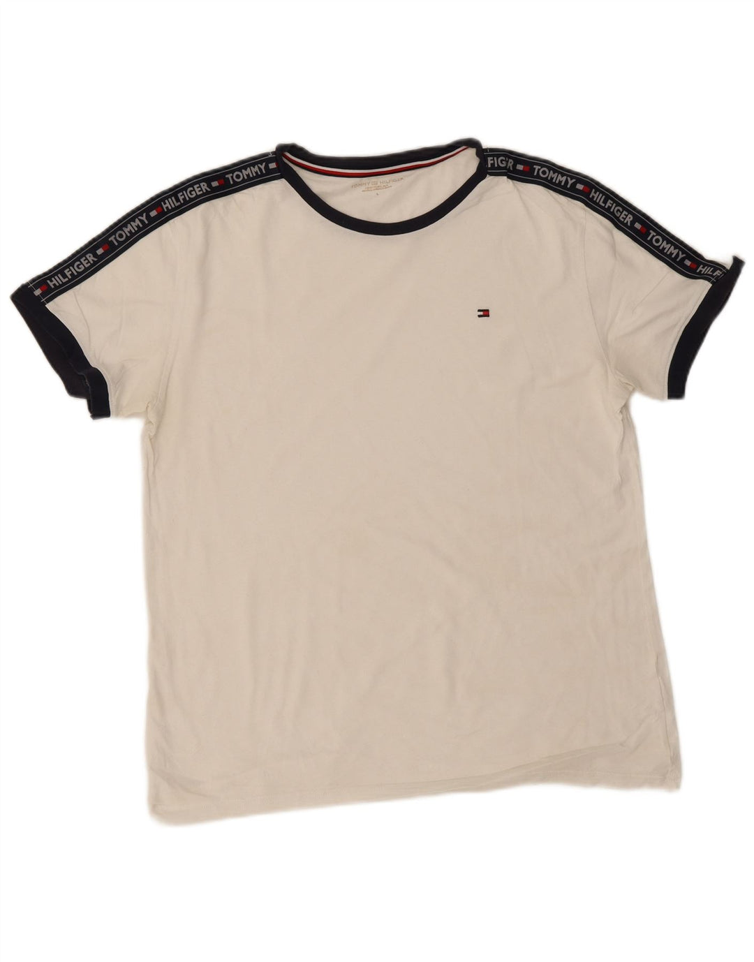 T-shirt grafica da uomo Tommy Hilfiger Top Large White Colourblock
