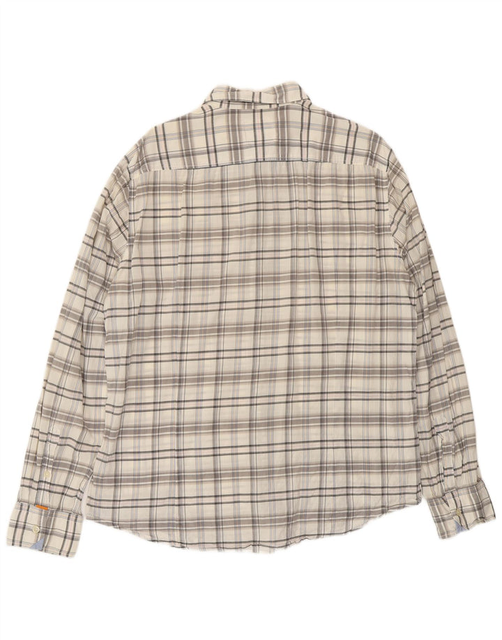Camicia da uomo Hugo Boss XL in cotone a quadri bianchi