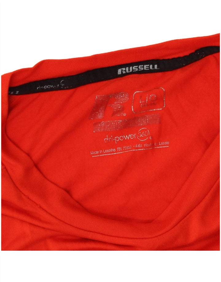 Russell Athletic Maglia Dri-Power da uomo a maniche lunghe grande in poliestere arancione