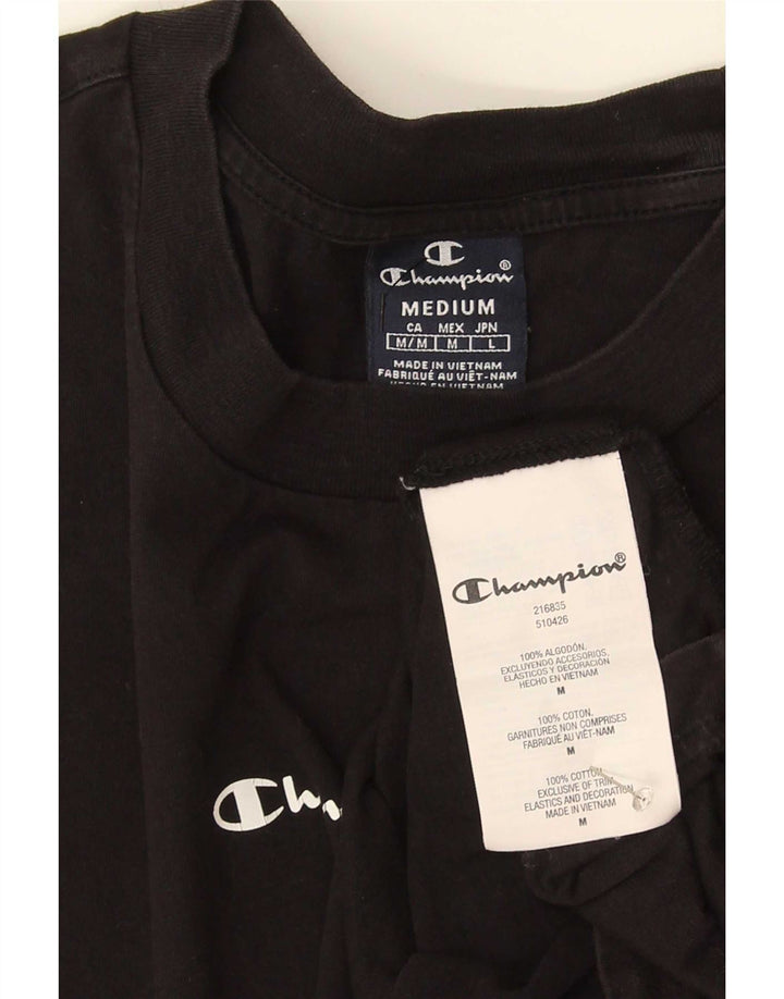 T-shirt da uomo Champion Top in cotone nero medio