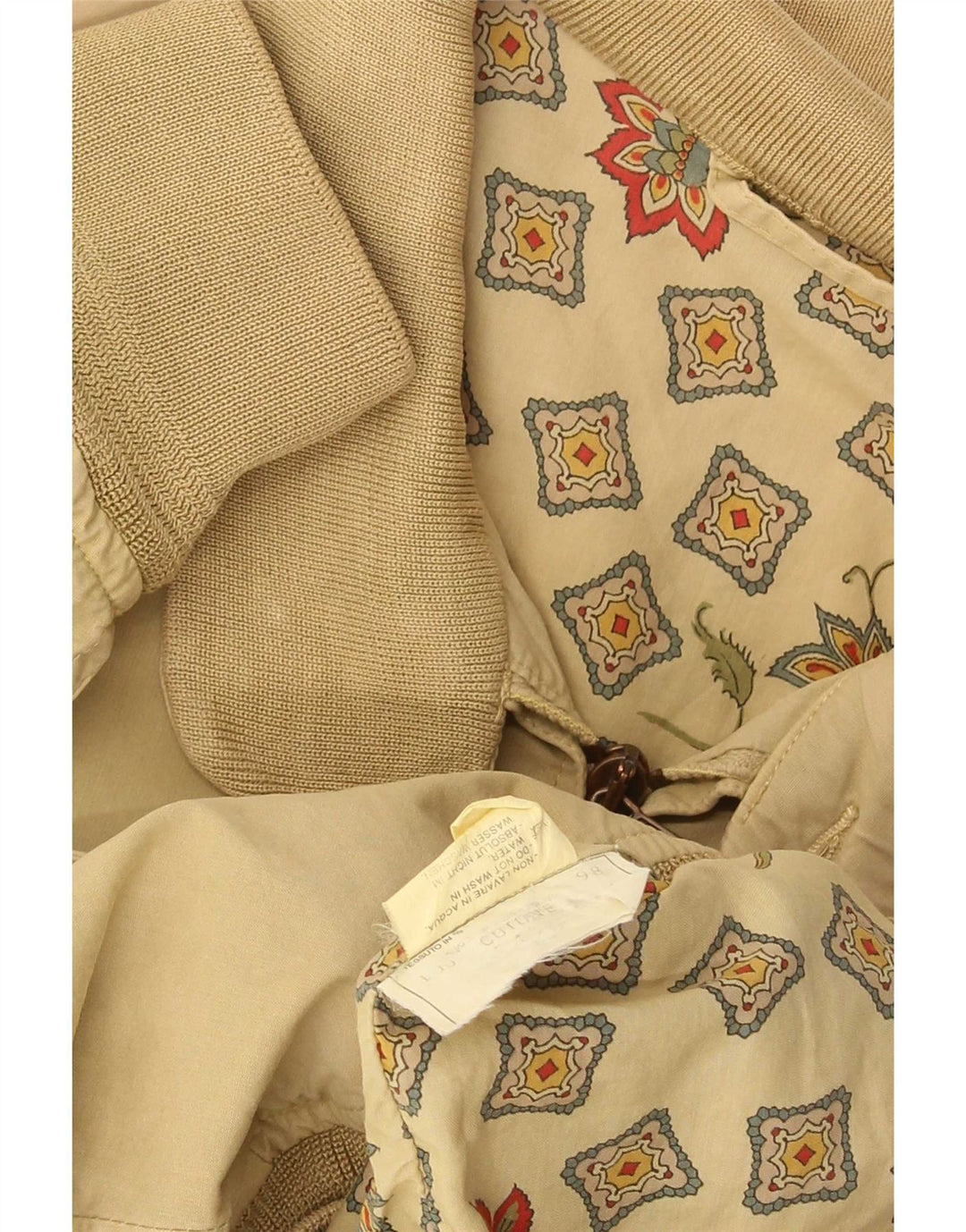 Giubbotto bomber vintage da uomo UK 40 grande cotone beige