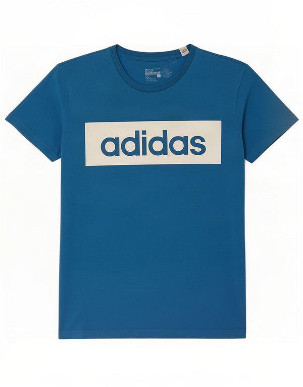 T-shirt grafica da uomo Adidas Climalite Top XL in cotone color block blu