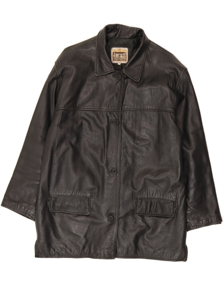 ANTICA PELLERIA Womens Leather Jacket UK 18 XL Black Leather Vintage Antica Pelleria and Second-Hand Antica Pelleria from Messina Hembry 