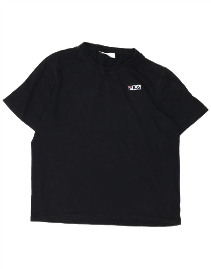 T-shirt da donna FILA Top Large in cotone nero
