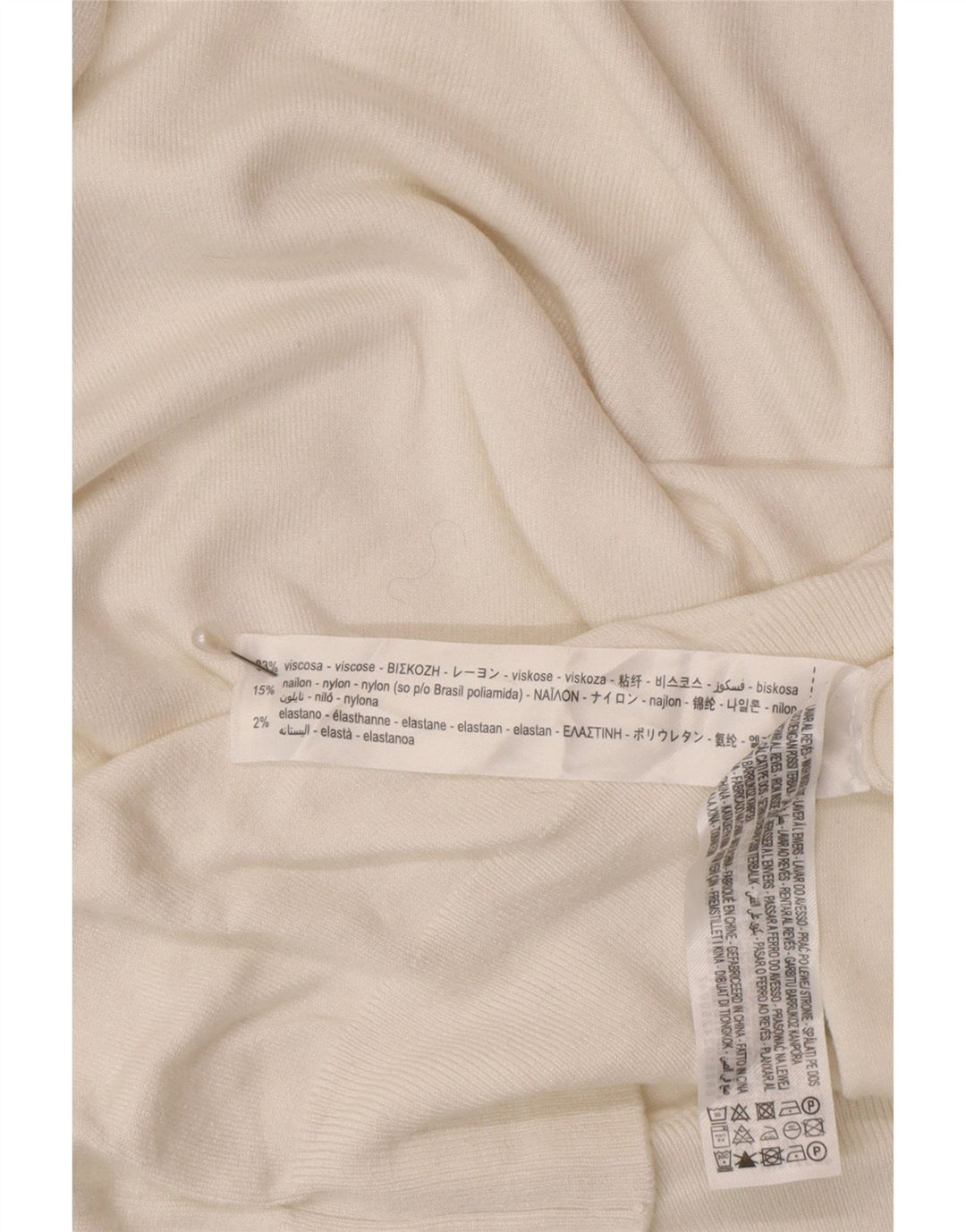 Maglione Zara da donna a maniche corte con collo alto UK 12 bianco medio