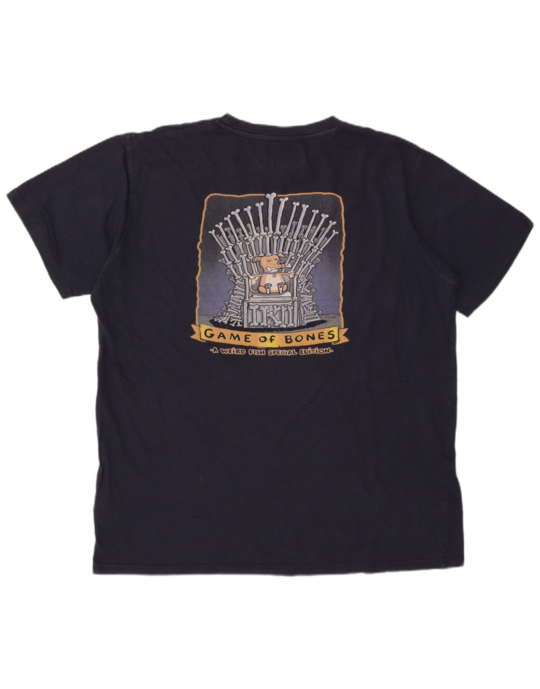 WEIRD FISH T-shirt grafica da uomo Top 2XL cotone blu navy