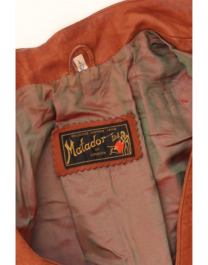 Giacca in pelle da uomo vintage UK 40 Large Marrone