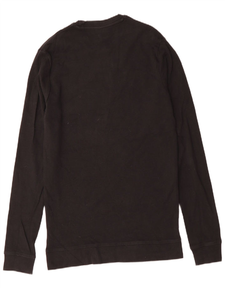 Top da donna HUGO BOSS a maniche lunghe UK 14 grande cotone nero