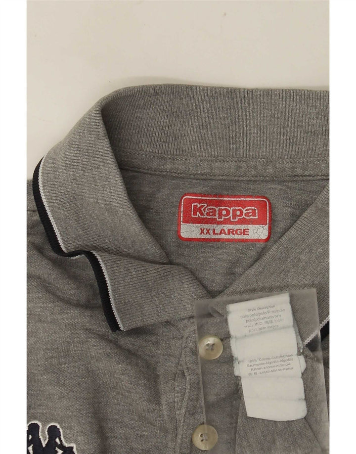 Polo Kappa Uomo 2XL Cotone a Righe Grigie