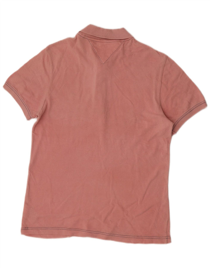 Polo da uomo Tommy Hilfiger in cotone rosa medio
