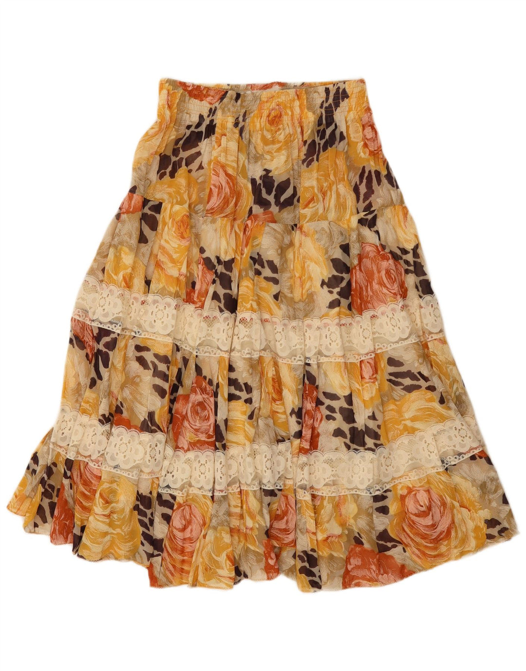 Gonna a strati vintage da donna W26 piccola floreale multicolore